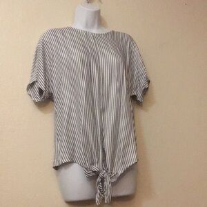 Madewell button back top stripes front tie